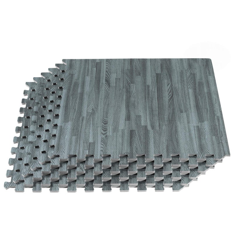 We Sell Mats Forest Floor 3/8 Inch Thick Printed Foam Tiles, Premium Wood Grain Interlocking Foam Floor Mats, Anti-Fatigue Flooring â€“ Stylish Flooring Solution, Slate, 24 Sq Ft - Image 1